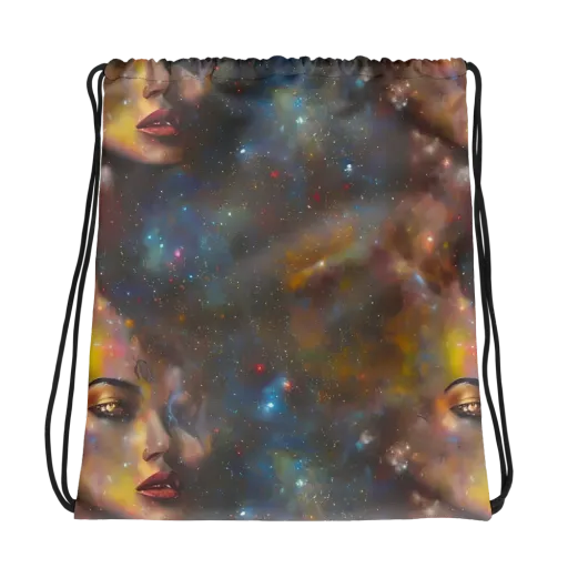Gilded Galaxies on a Drawstring Bag