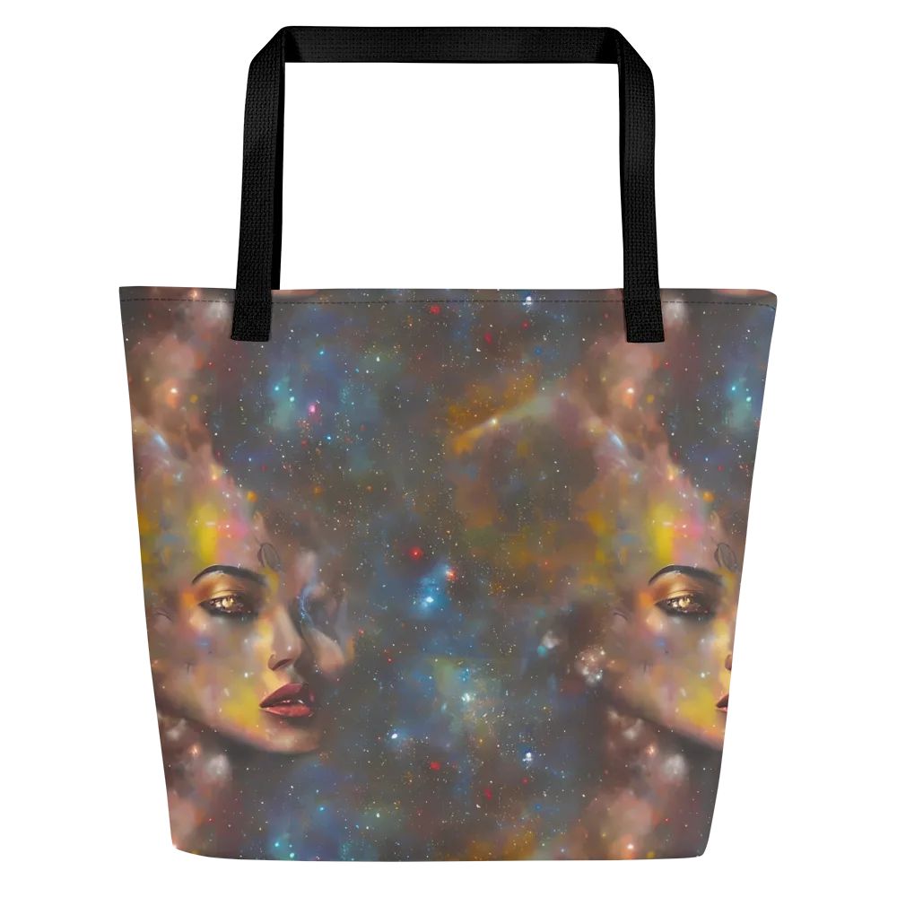 Gilded Galaxies on Large Tote Bag W/ Pocket — Front