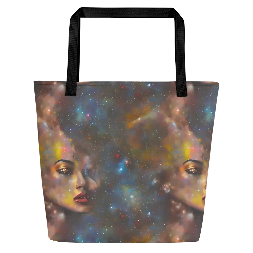 Gilded Galaxies on Large Tote Bag W/ Pocket — Front