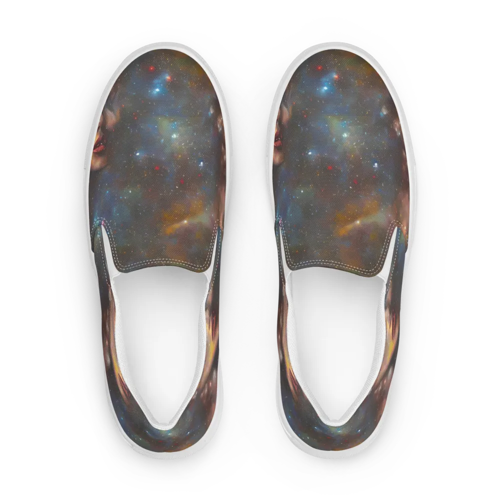 Gilded Galaxies on Women's Slip-On Canvas Shoes — Front