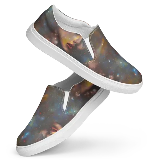 Gilded Galaxies on a Women's Slip-On Canvas Shoes