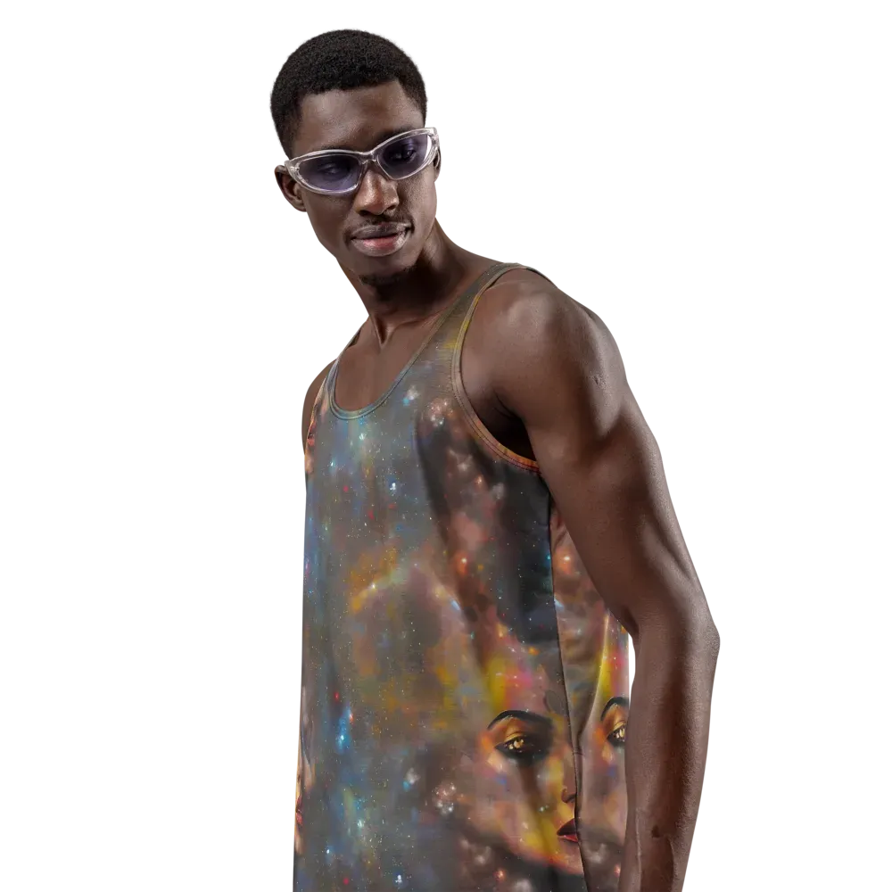 Gilded Galaxies on Men's Tank Top — Left