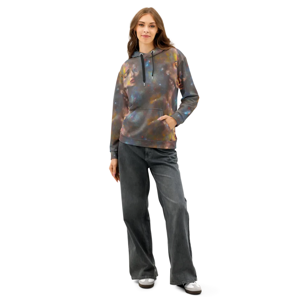 Gilded Galaxies on Cotton Hoodie — Front