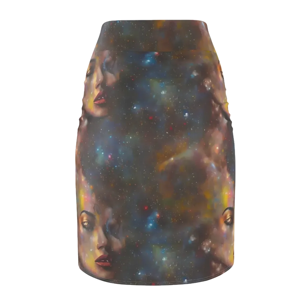 Gilded Galaxies on Pencil Skirt — Back