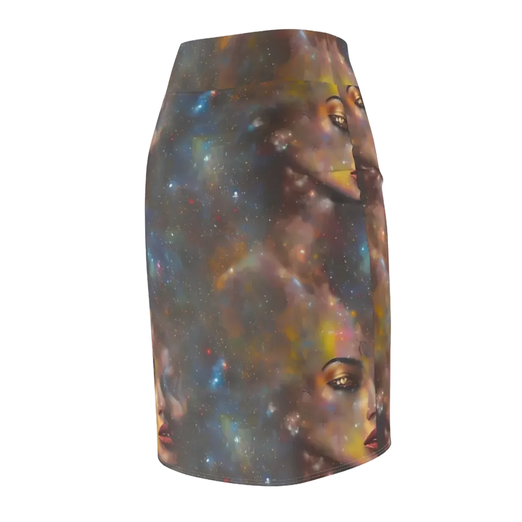 Gilded Galaxies on Pencil Skirt — Back Side