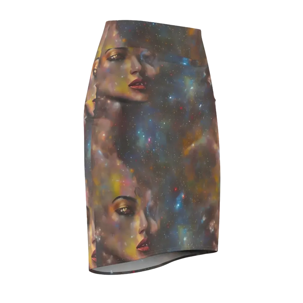 Gilded Galaxies on Pencil Skirt — Front Side