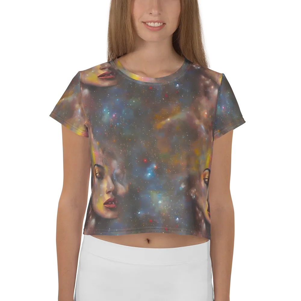 Gilded Galaxies on Crop Tee — Front
