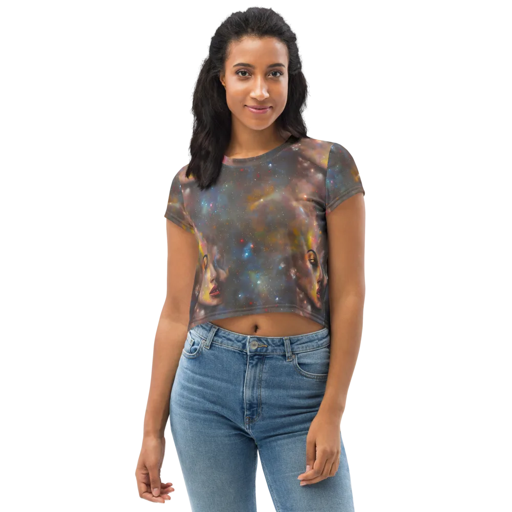 Gilded Galaxies on Crop Tee — Front