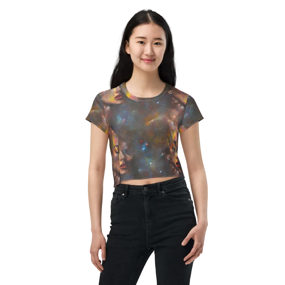 Gilded Galaxies on Crop Tee — Front