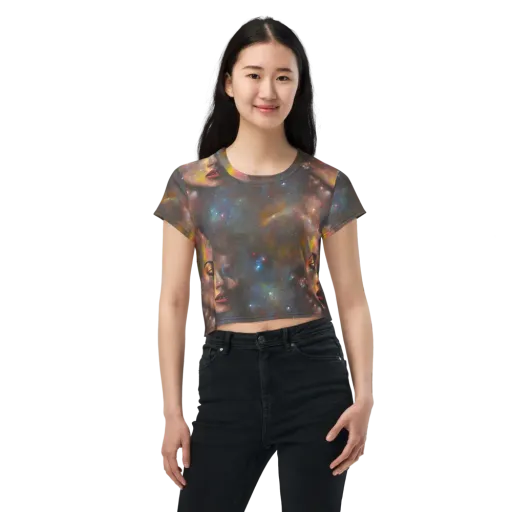 Gilded Galaxies on a Crop Tee