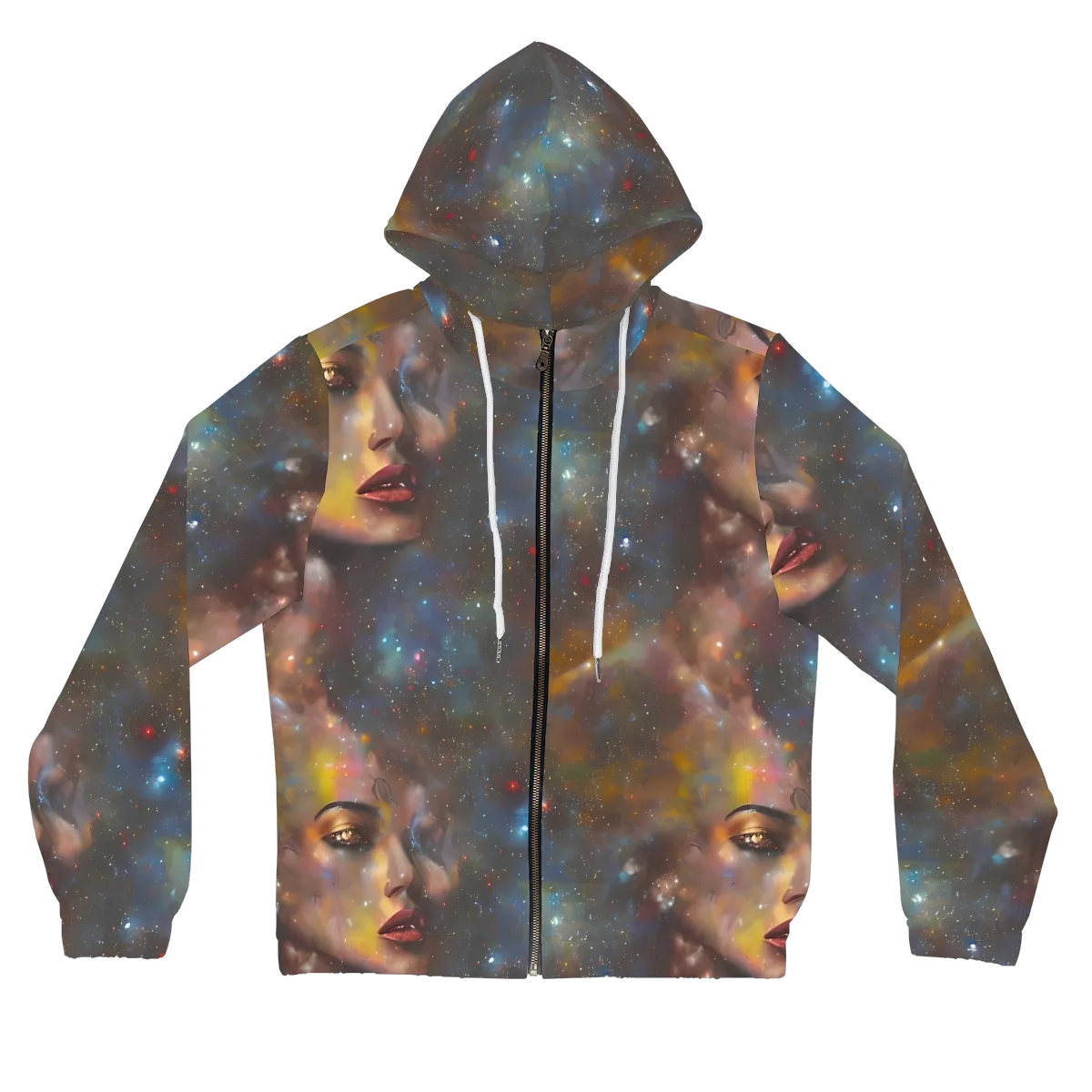 Gilded Galaxies on Women's Full-Zip Hoodie — Front