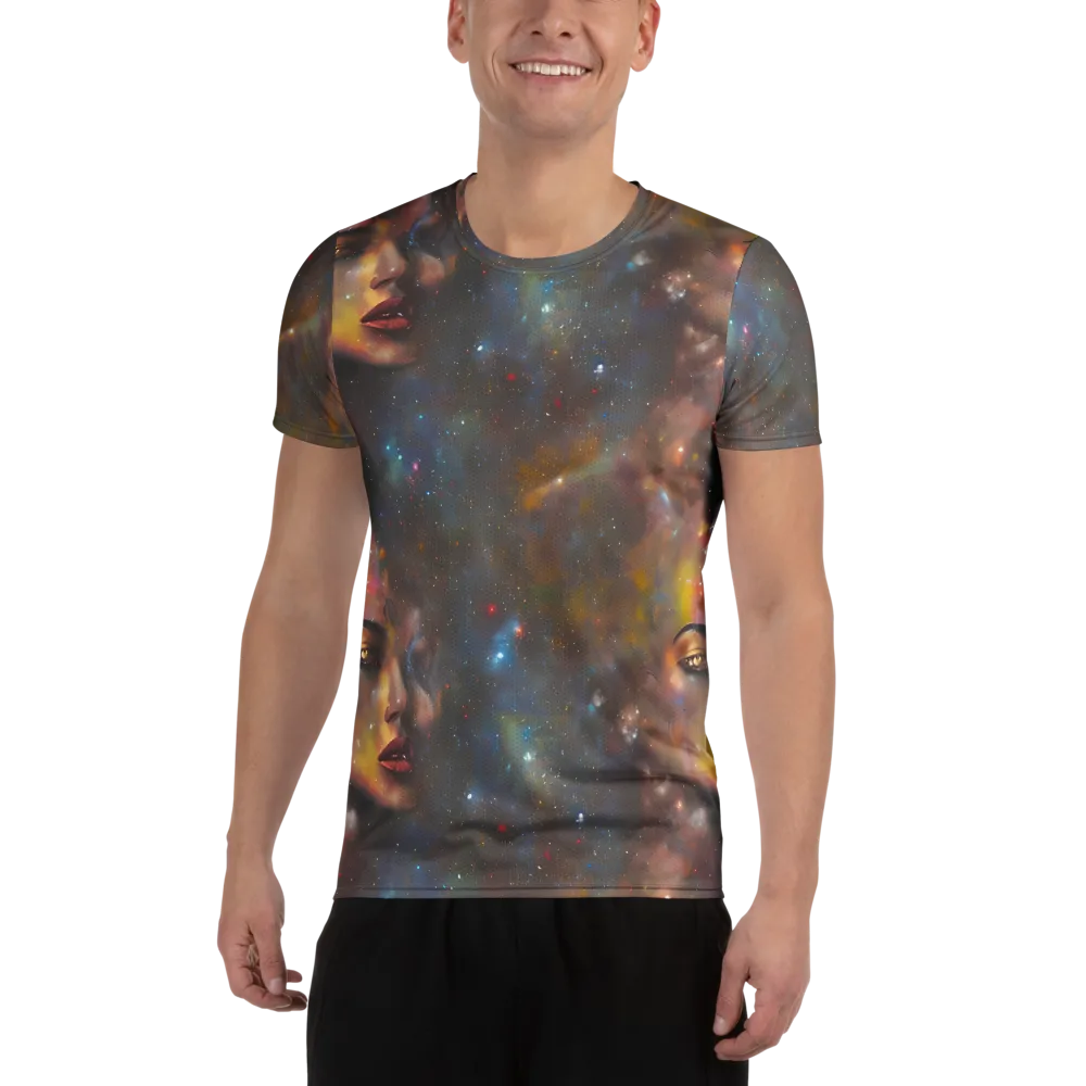 Gilded Galaxies on Men's Athletic T-Shirt — Front