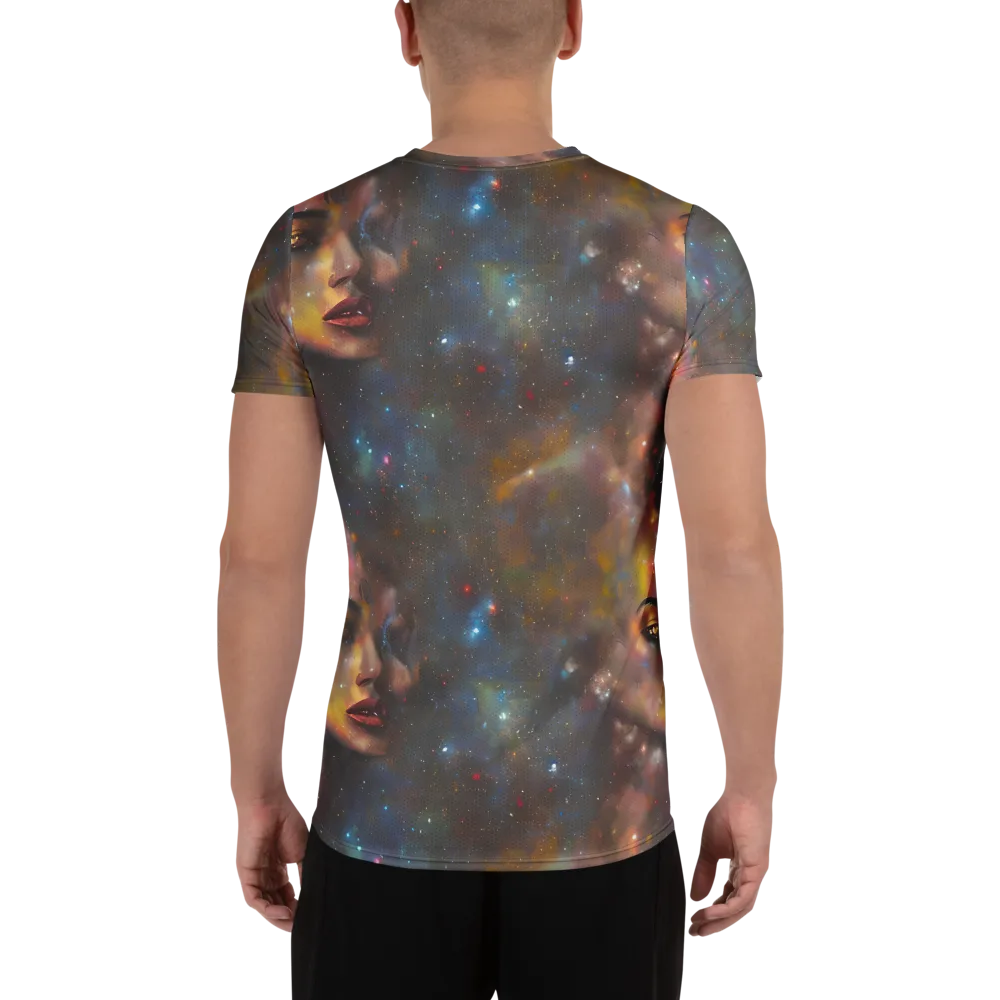Gilded Galaxies on Men's Athletic T-Shirt — Back