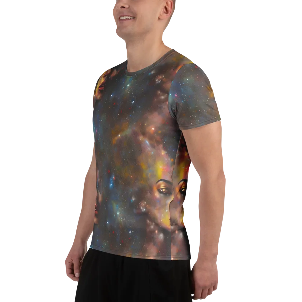 Gilded Galaxies on Men's Athletic T-Shirt — Left