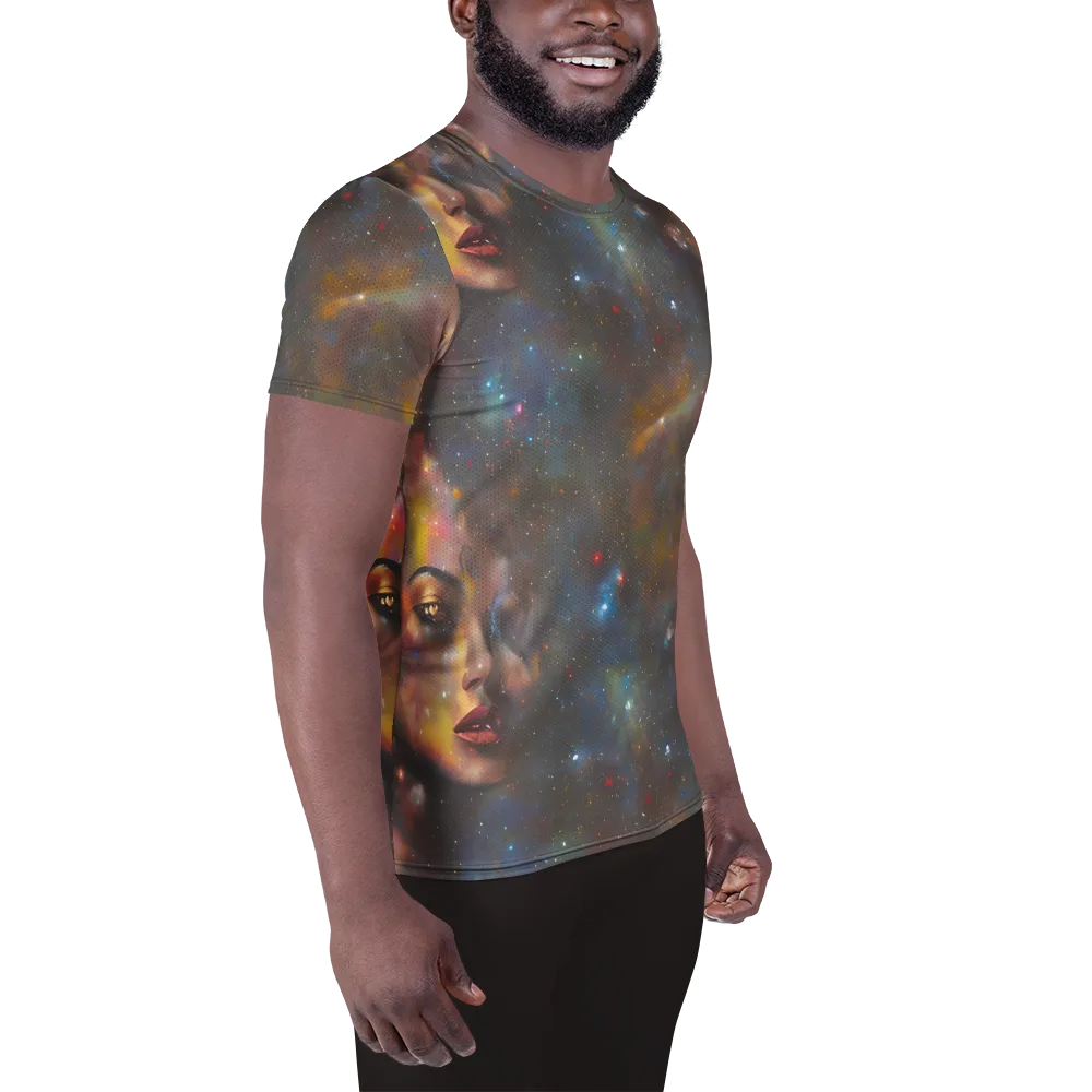 Gilded Galaxies on Men's Athletic T-Shirt — Right