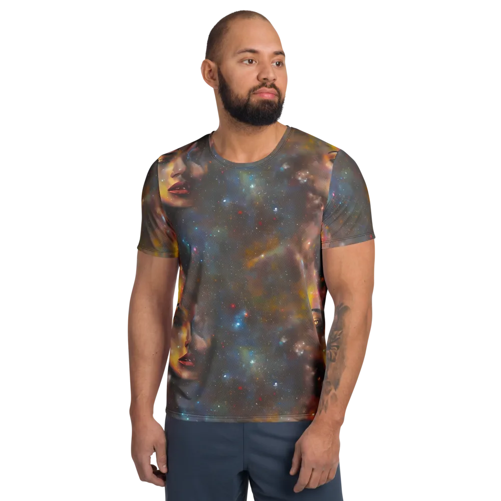 Gilded Galaxies on Men's Athletic T-Shirt — Front