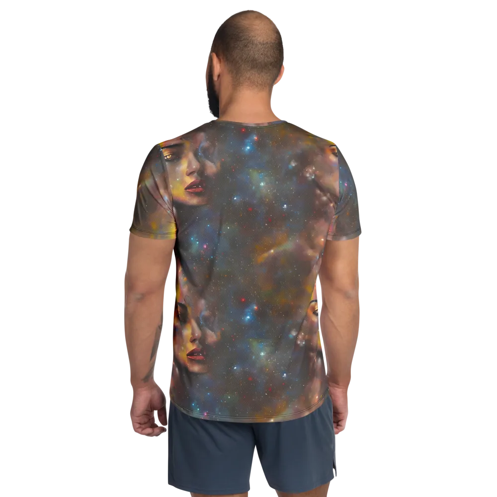 Gilded Galaxies on Men's Athletic T-Shirt — Back