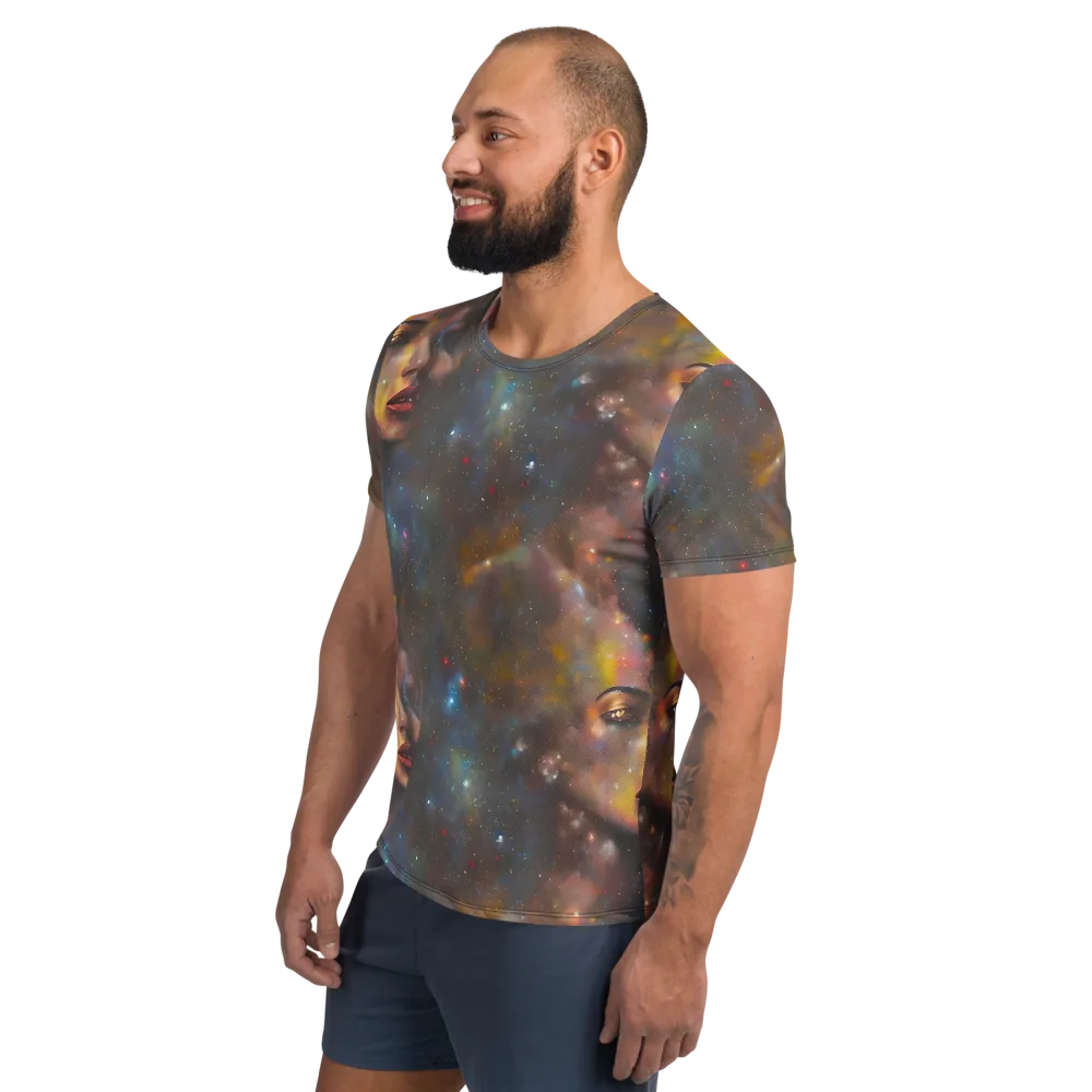 Gilded Galaxies on Men's Athletic T-Shirt — Left
