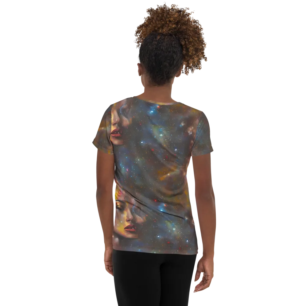 Gilded Galaxies on Women's Athletic T-Shirt — Back