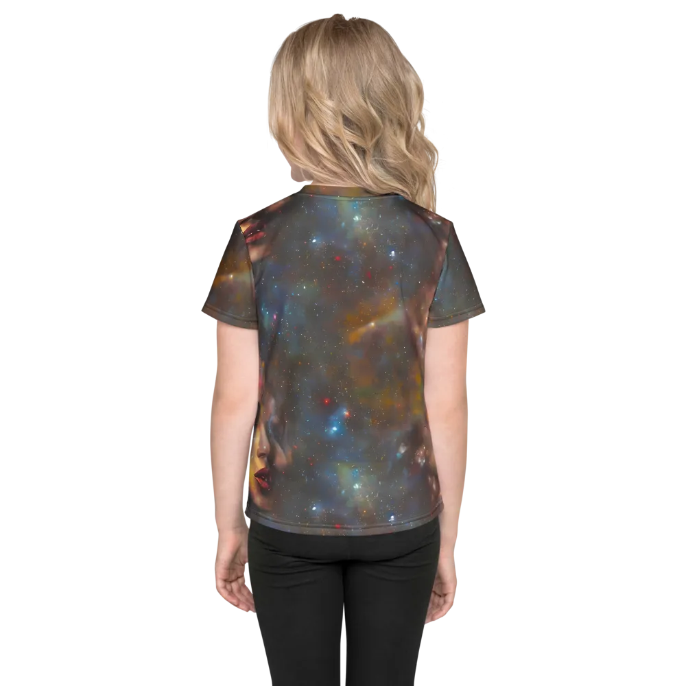 Gilded Galaxies on Kids Crew Neck T-Shirt — Back