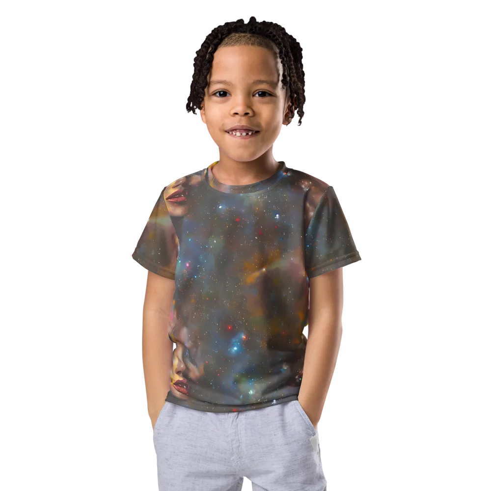 Gilded Galaxies on Kids Crew Neck T-Shirt — Front