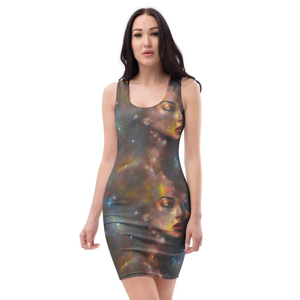 Gilded Galaxies on Bodycon Dress — Front