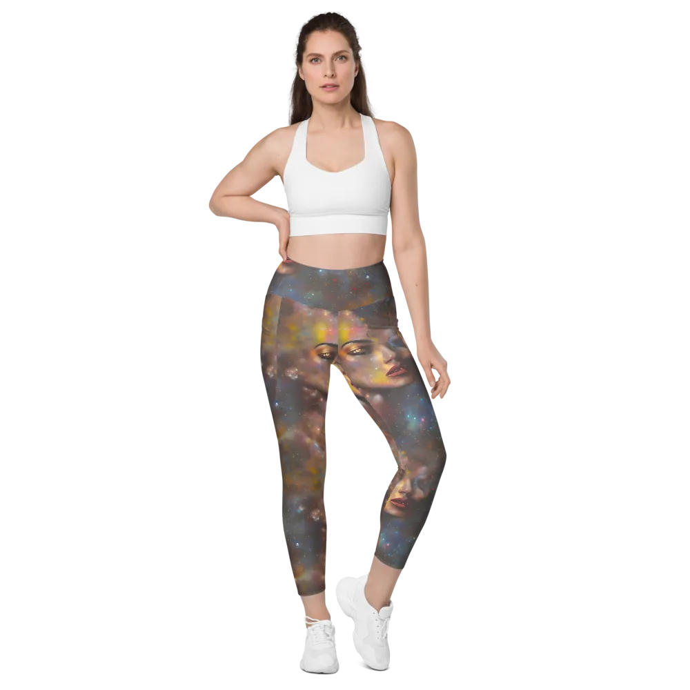 Gilded Galaxies on Leggings with Pockets — Front