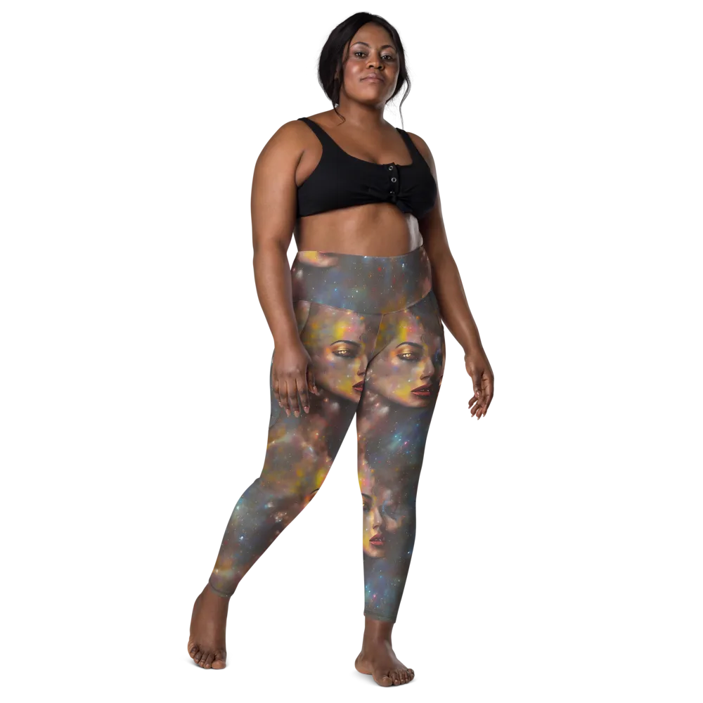 Gilded Galaxies on Leggings with Pockets — Front