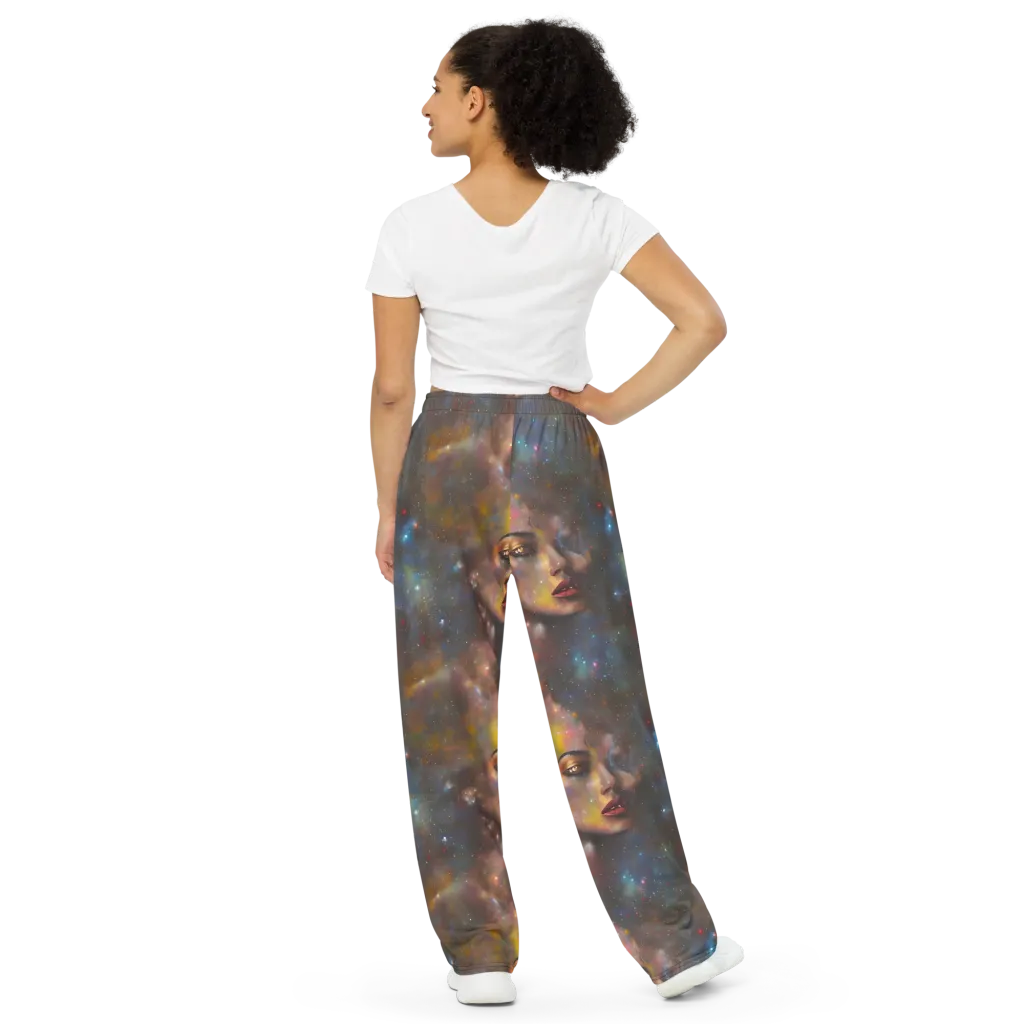 Gilded Galaxies on Wide-Leg Pants — Back