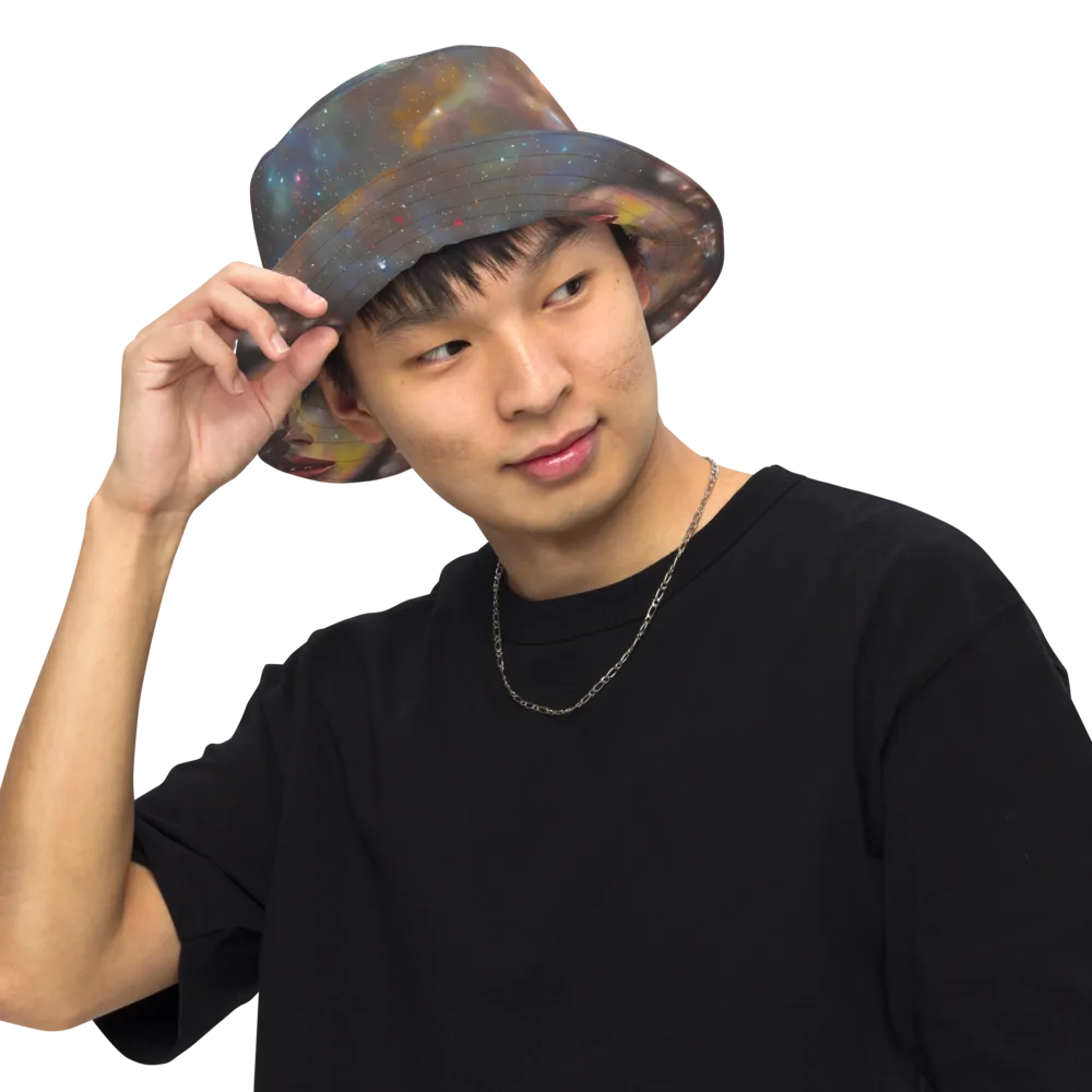 Gilded Galaxies on Reversible Bucket Hat — Front Inside