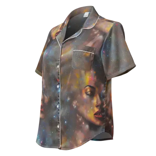 Gilded Galaxies on a Women's Short Sleeve Pajama Top