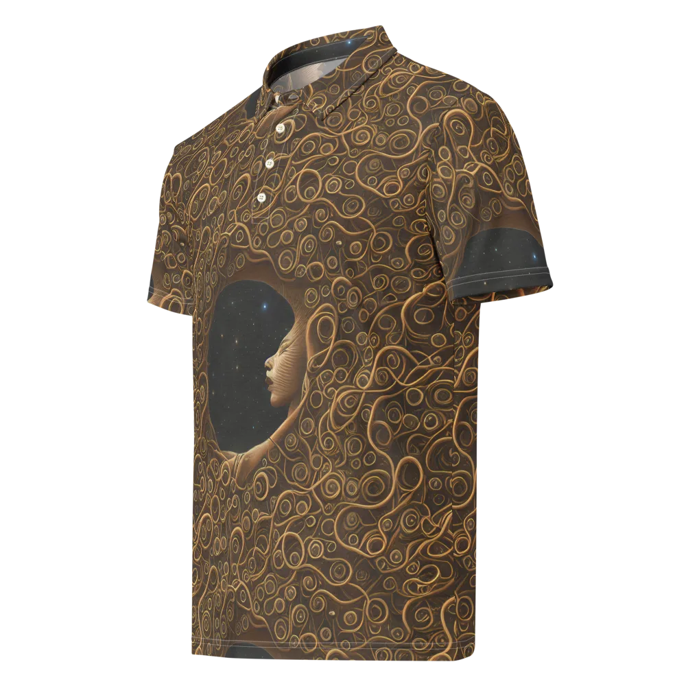 Ethereal Coils on Men's Slim Fit Polo Shirt — Left Front