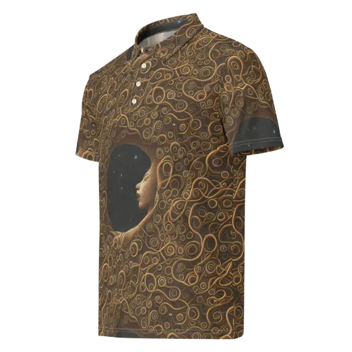 Ethereal Coils on a Men's Slim Fit Polo Shirt