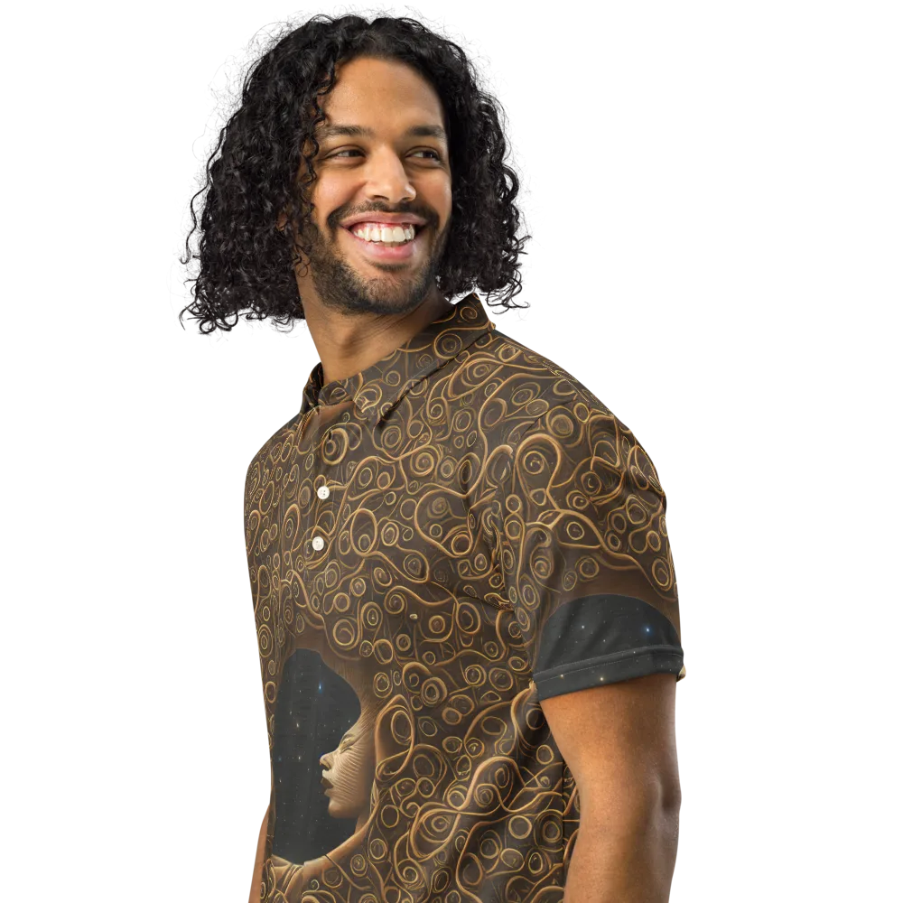 Ethereal Coils on Men's Slim Fit Polo Shirt — Left Front