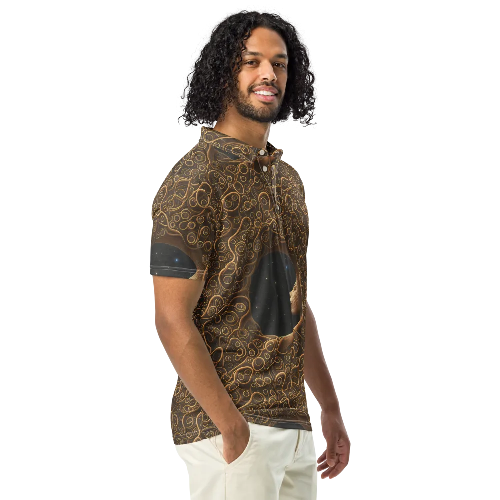 Ethereal Coils on Men's Slim Fit Polo Shirt — Right Front
