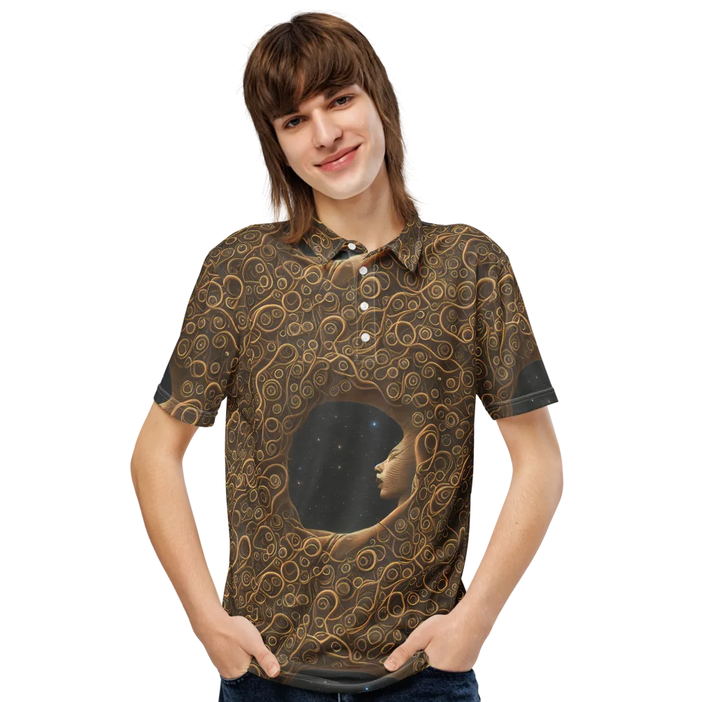 Ethereal Coils on Men's Slim Fit Polo Shirt — Front