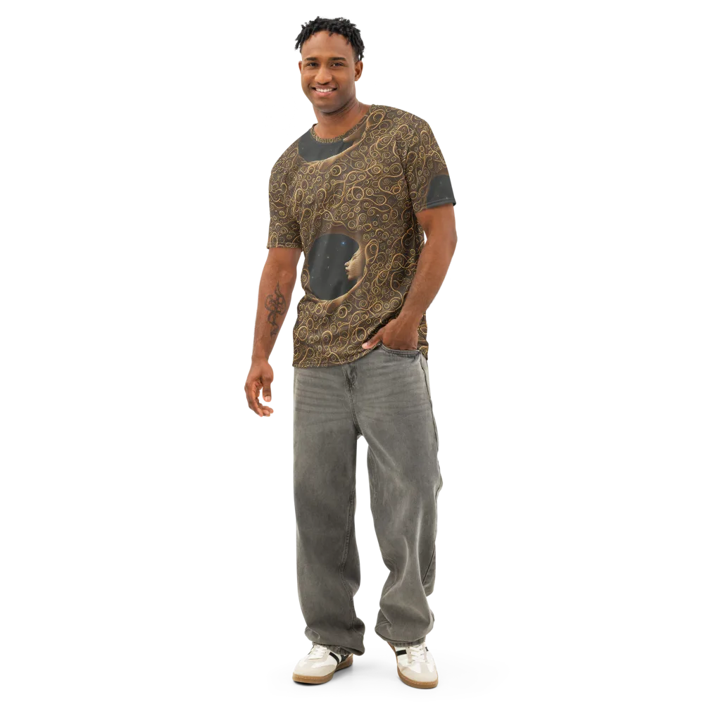 Ethereal Coils on Men's Cotton Crew Neck T-Shirt — Front