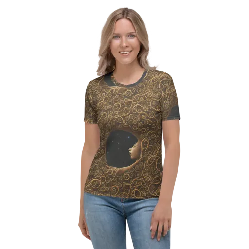 Ethereal Coils on a Women's Crew Neck T-Shirt