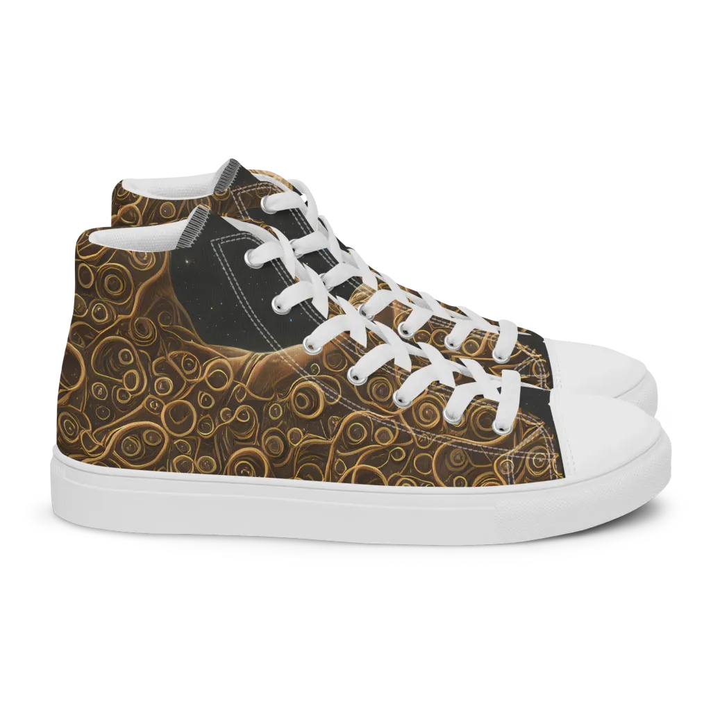 Ethereal Coils on Women's High Top Canvas Shoes — Right