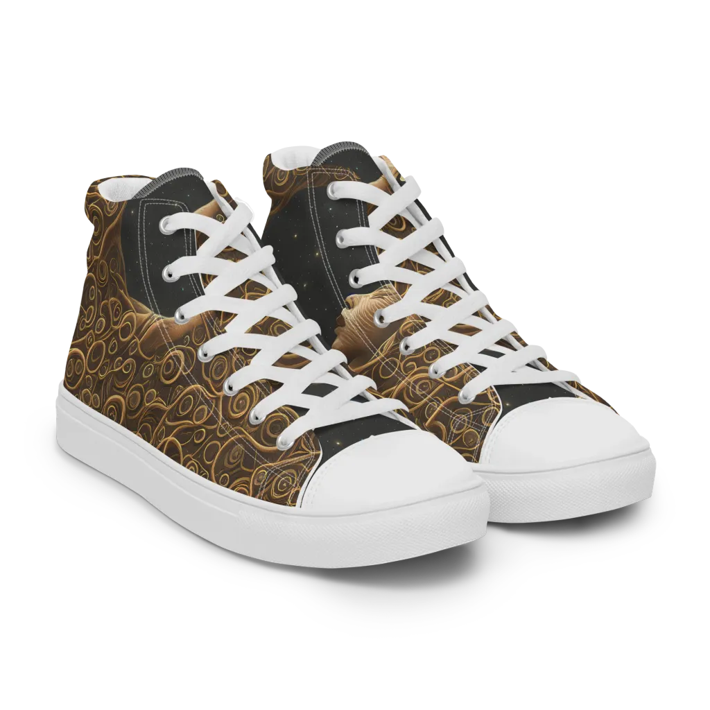 Ethereal Coils on Women's High Top Canvas Shoes — Right Front