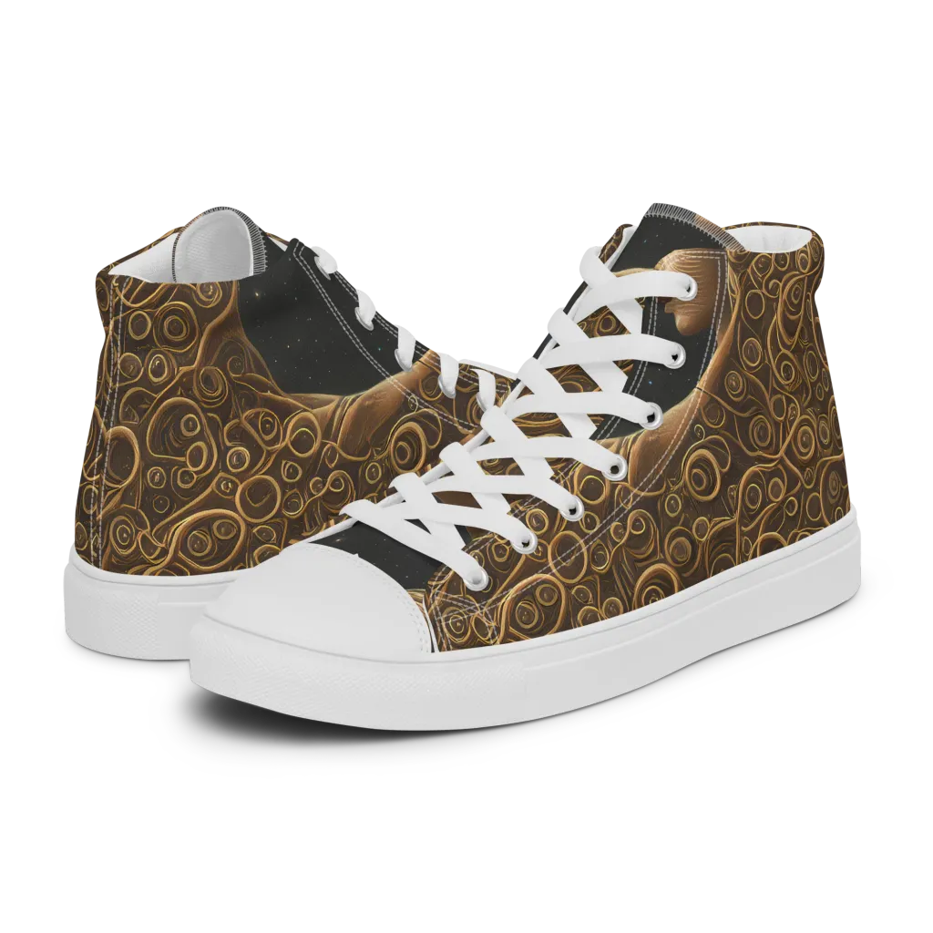 Ethereal Coils on Women's High Top Canvas Shoes — Left