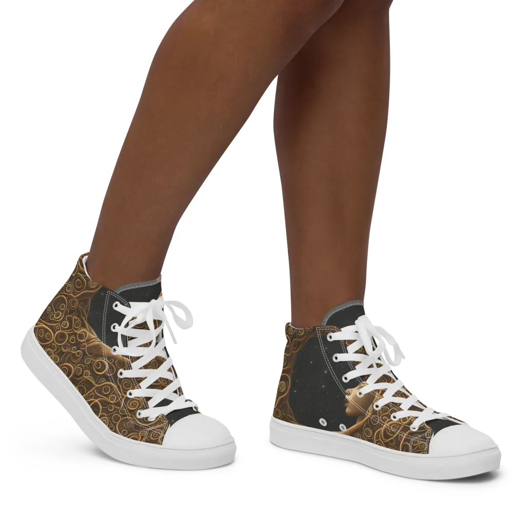 Ethereal Coils on Women's High Top Canvas Shoes — Right