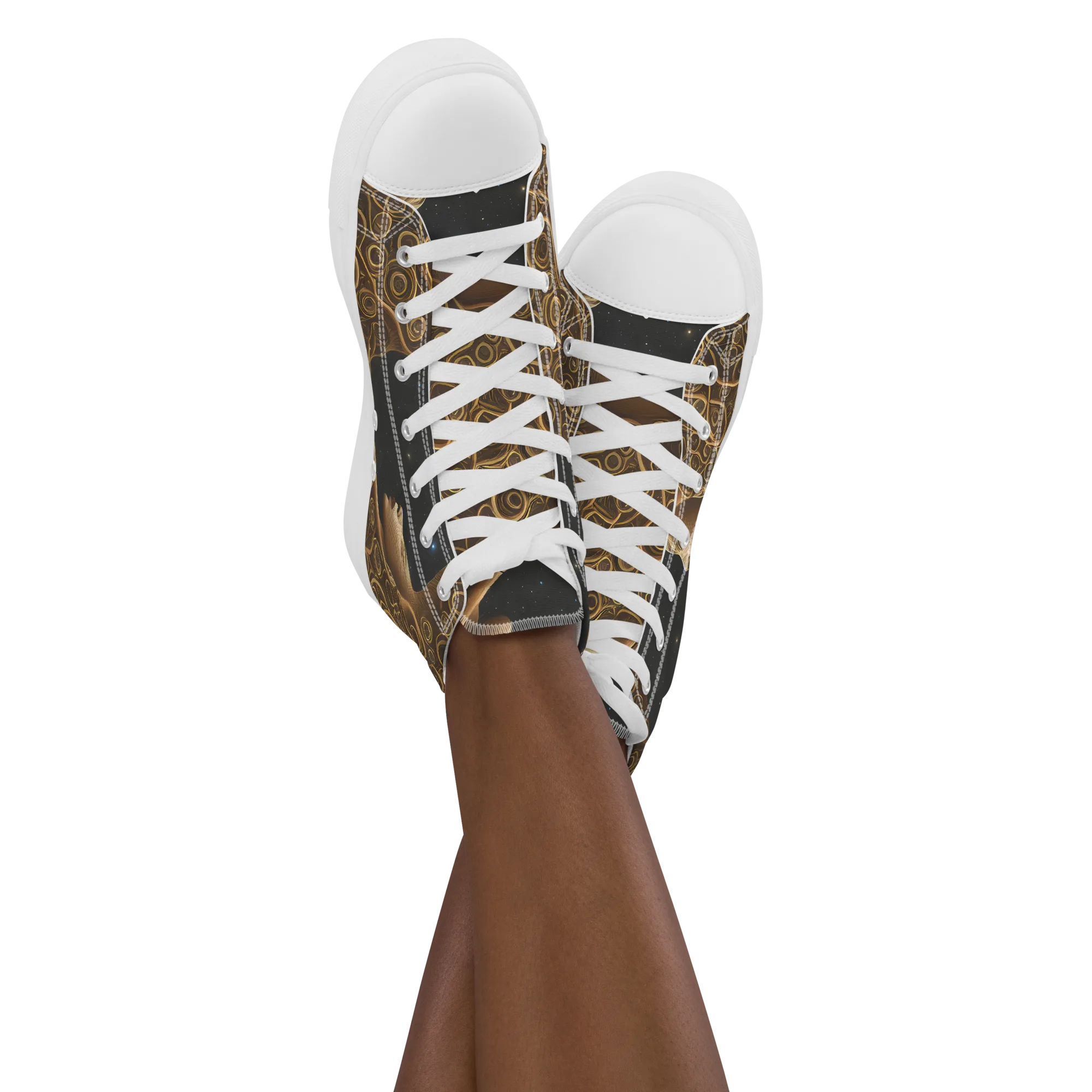 Ethereal Coils on Women's High Top Canvas Shoes — Front