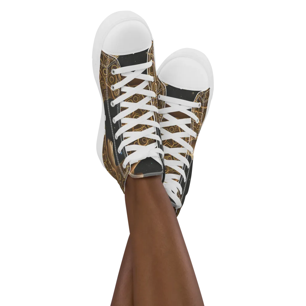 Ethereal Coils on Women's High Top Canvas Shoes — Front
