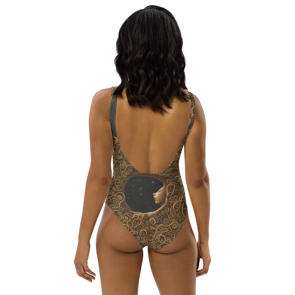Ethereal Coils on One-Piece Swimsuit — Back