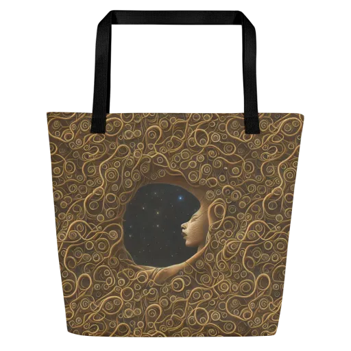Ethereal Coils on a Large Tote Bag W/ Pocket