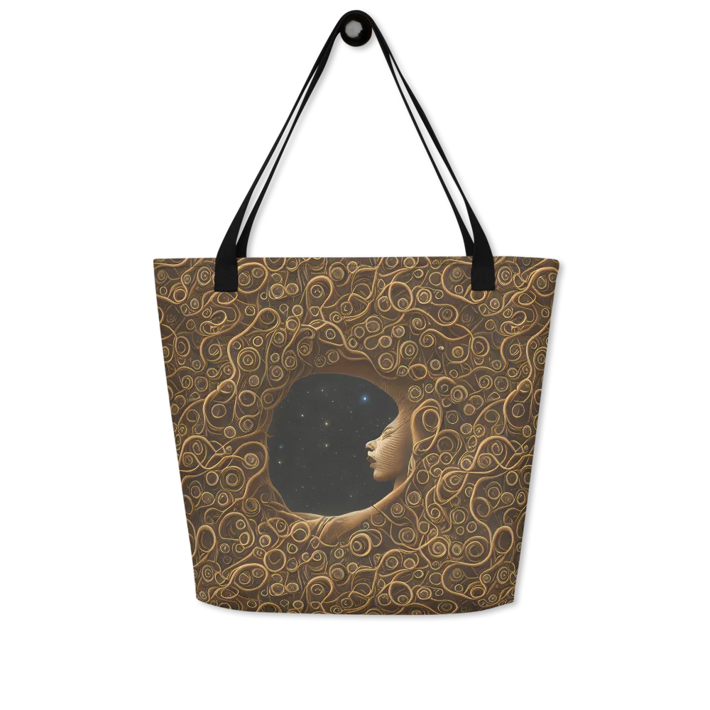 Ethereal Coils on Large Tote Bag W/ Pocket — Front