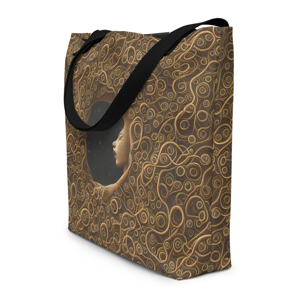 Ethereal Coils on Large Tote Bag W/ Pocket — Front