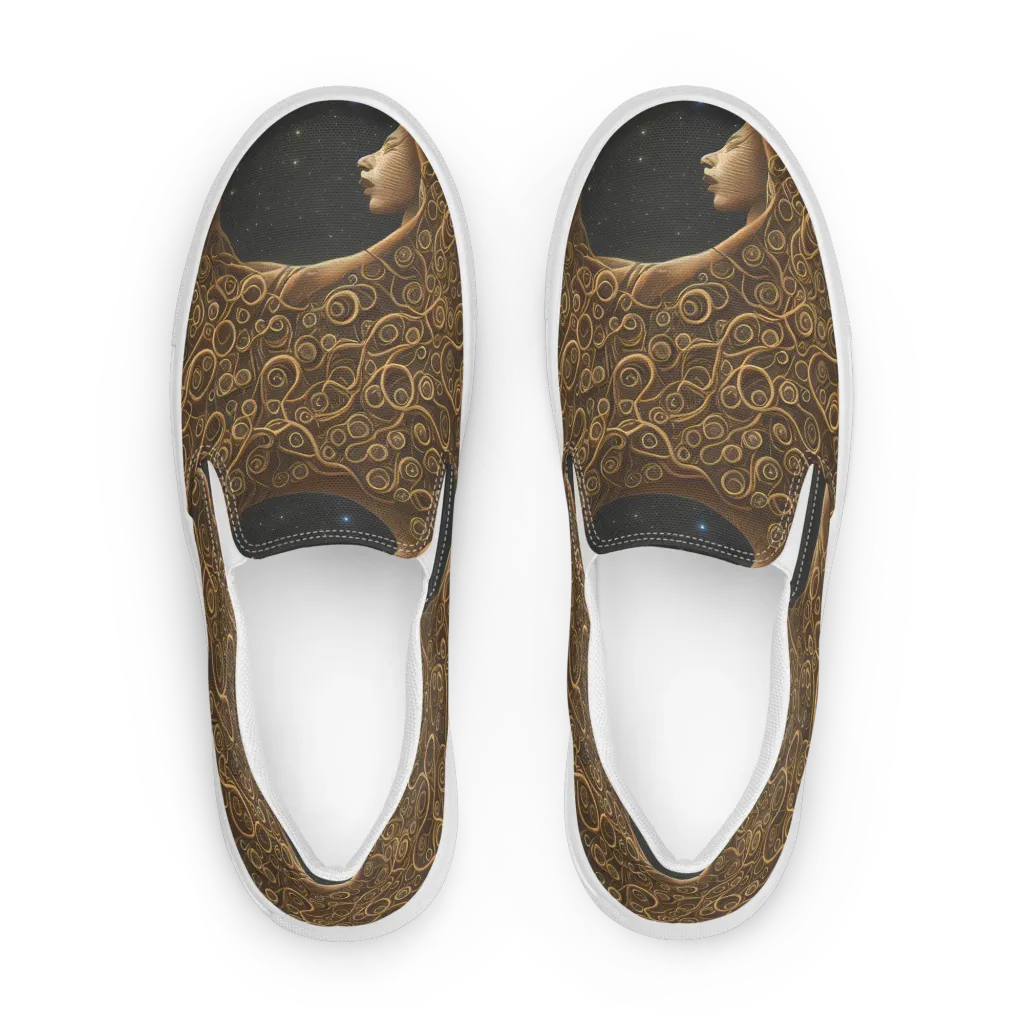 Ethereal Coils on Women's Slip-On Canvas Shoes — Front