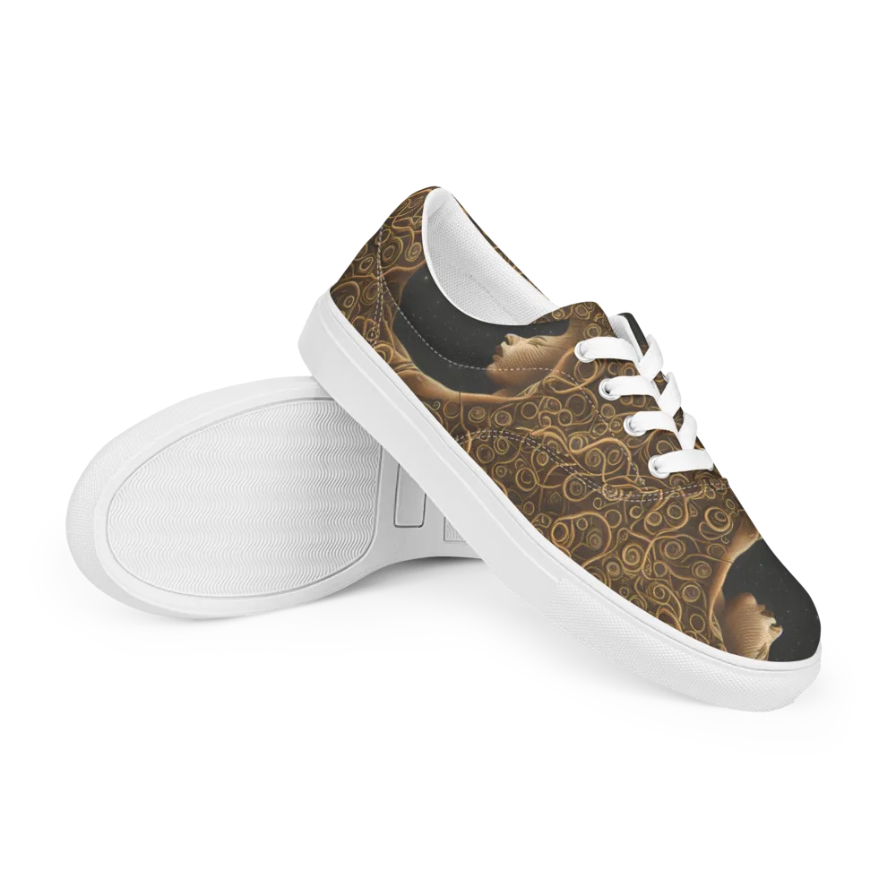 Ethereal Coils on Men's Lace-Up Canvas Shoes — Right Front
